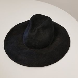 Black Suede Structured Hat